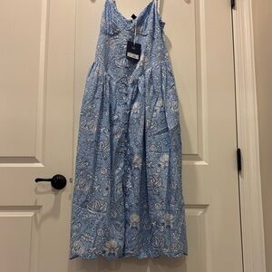 Roller Rabbit Light Blue Paisley Midi Dress